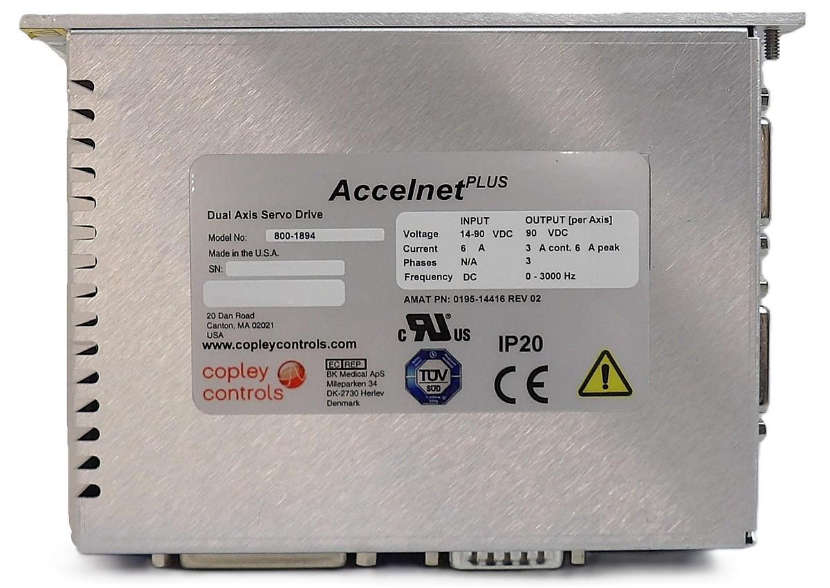 Used Copley Controls 800-1894 Dual Axis Servo Drive Accelnet Plus Working Surplus