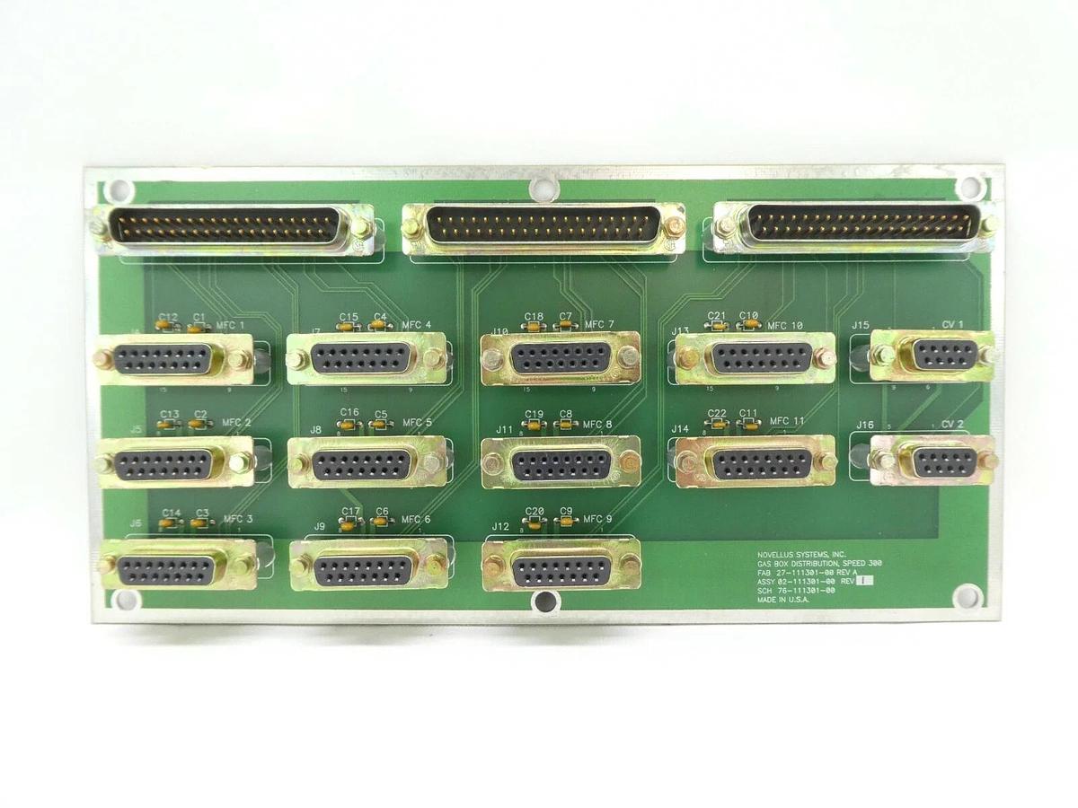 Used Novellus Systems 02-111301-00 Gas Box Distribution PCB Speed 300 Rev. 1 Working