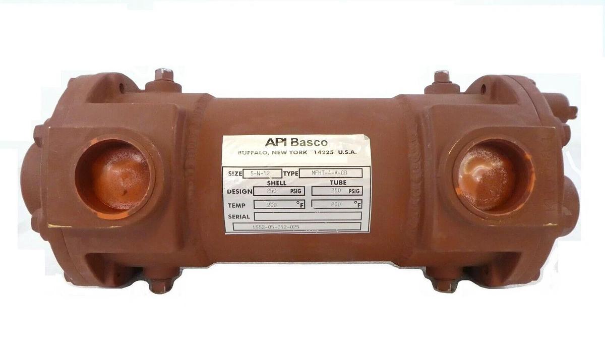 API Basco MFHT-4-A-CB Heat Exchanger 5-W-12 1552-05-012-025 Varian 5370008 New