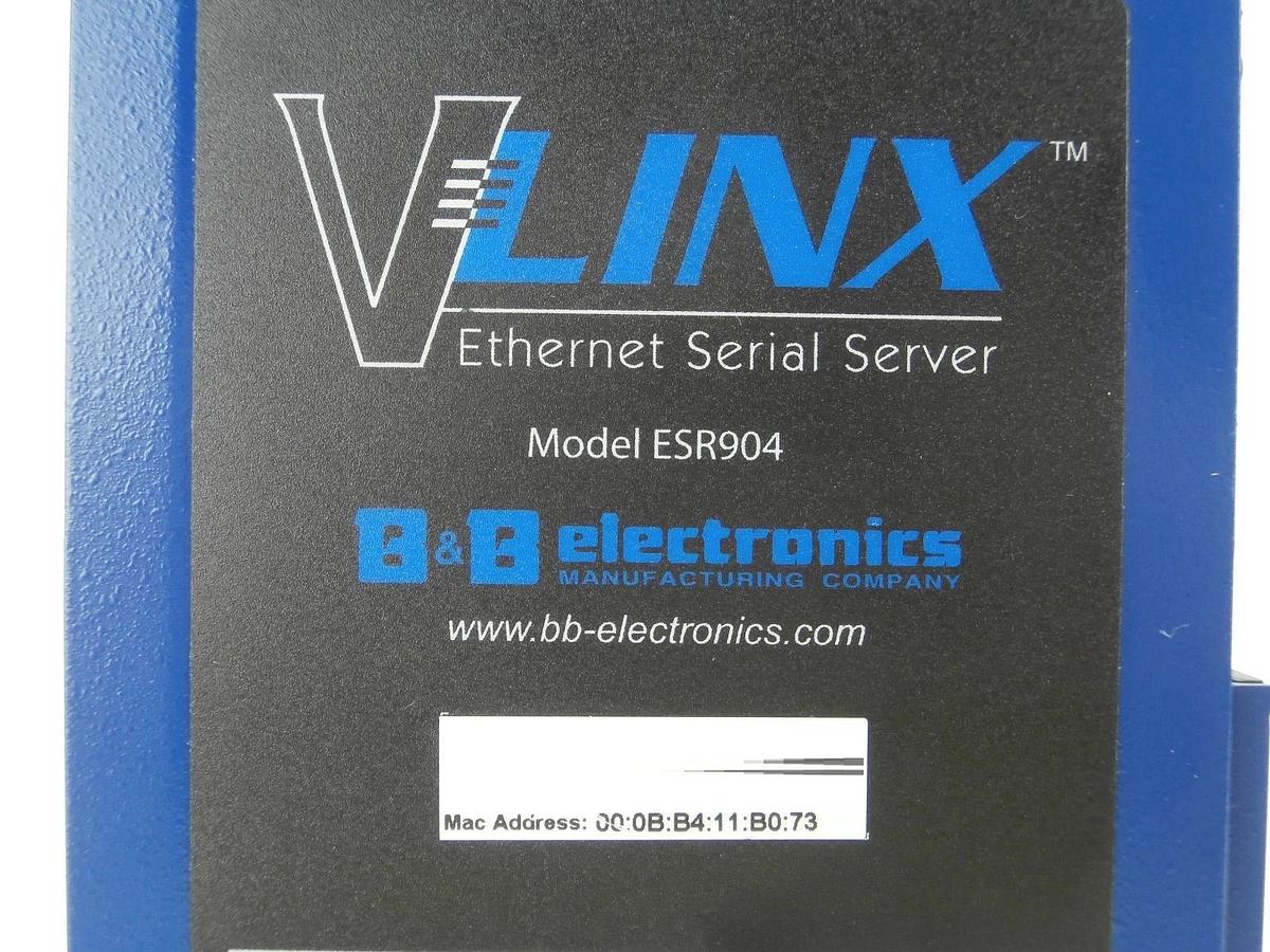 Used B&B Electronics ESR904 4-Port Industrial Ethernet Serial Server V3.0 V-LINX Used