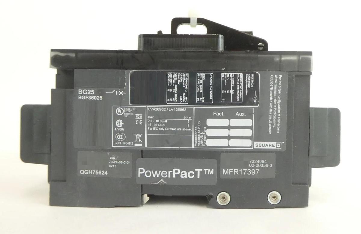Used Schneider Electric BGF36025 3 Pole Circuit Breaker PowerPacT Lot of 3 Working