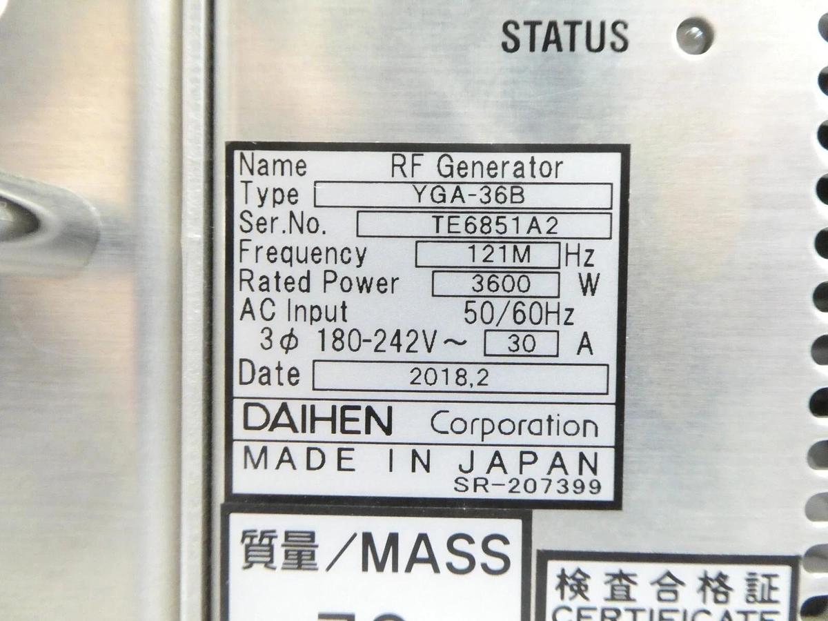 Used Daihen YGA-36B RF Generator AMAT Applied Materials 0190-54072 Untested Surplus