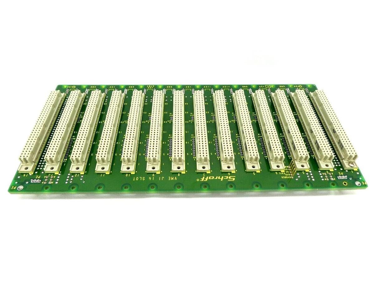 Used Schroff 23000-044 Expansion Board Backplane PCB VME J1 14 Slot Working Surplus