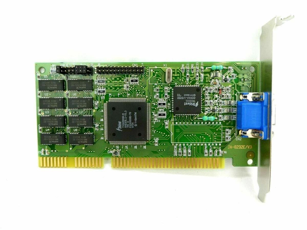 Used Trident JA-8232E/V3 Video Card PCB TV32 Novellus Concept Two Working Spare