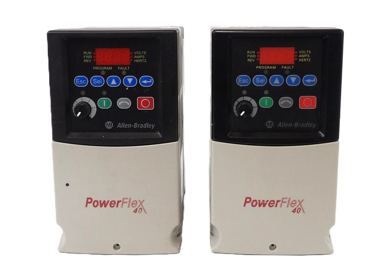 Used Allen-Bradley 22B-B012N104 AC Drive PowerFlex 40 Lot of 2 Working