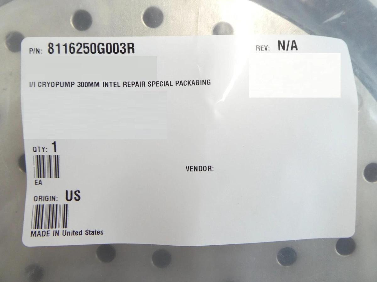 Refurbished CTI-Cryogenics 8116250G003 On-Board P300 Cryopump with 8113212G001R Refurbished