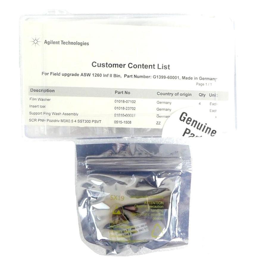 Agilent G1399-60001 Active Seal Wash Kit for 1260 Infinity II Sciex 5056623 New