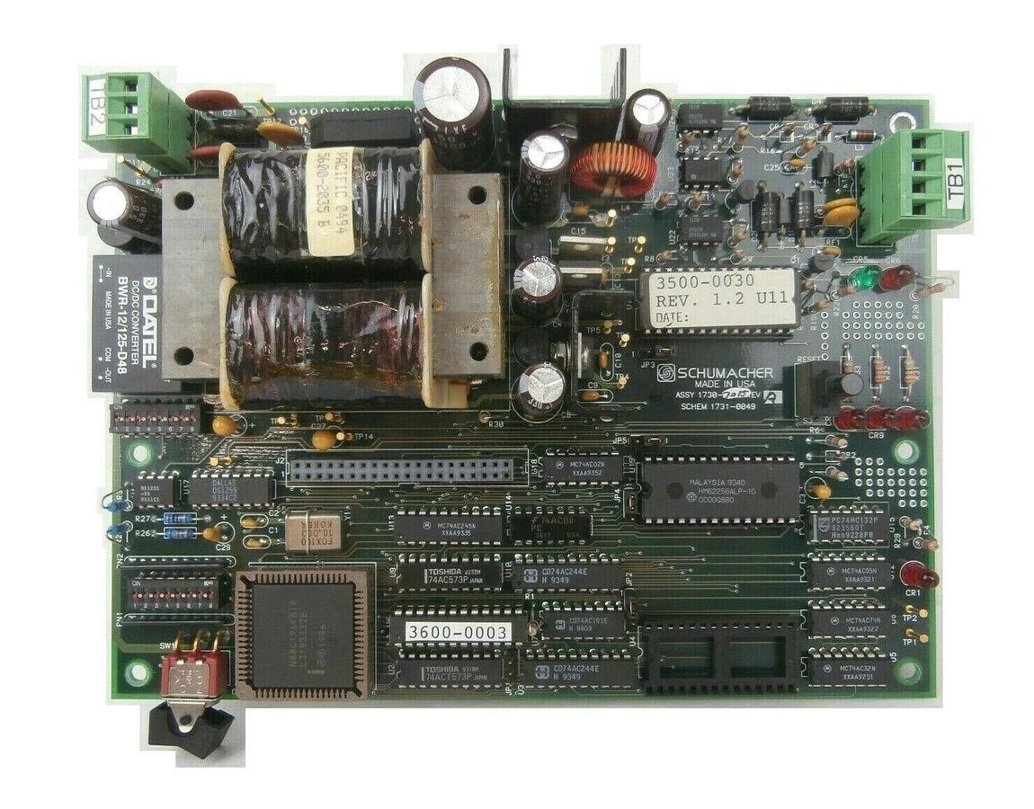 Used Schumacher 1730-7015 Pneumatic System CPU Board PCB 3500-0030 Working Surplus