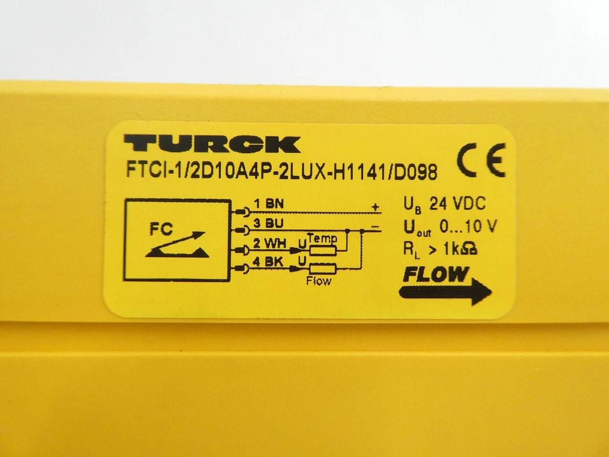 Used Turck FTCI-1/2D10A4P-2LUX-H1141/D098 Digital Flow Monitor AMAT Lot of 6 Working