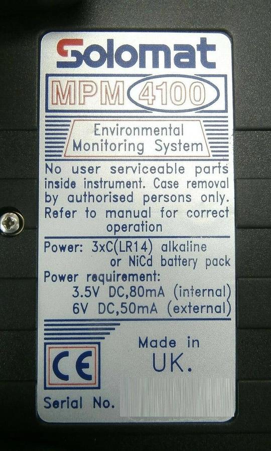 Used Solomat MPM 4100 Environmental Monitoring System Set of 2 w/Probes P327E 355RHB