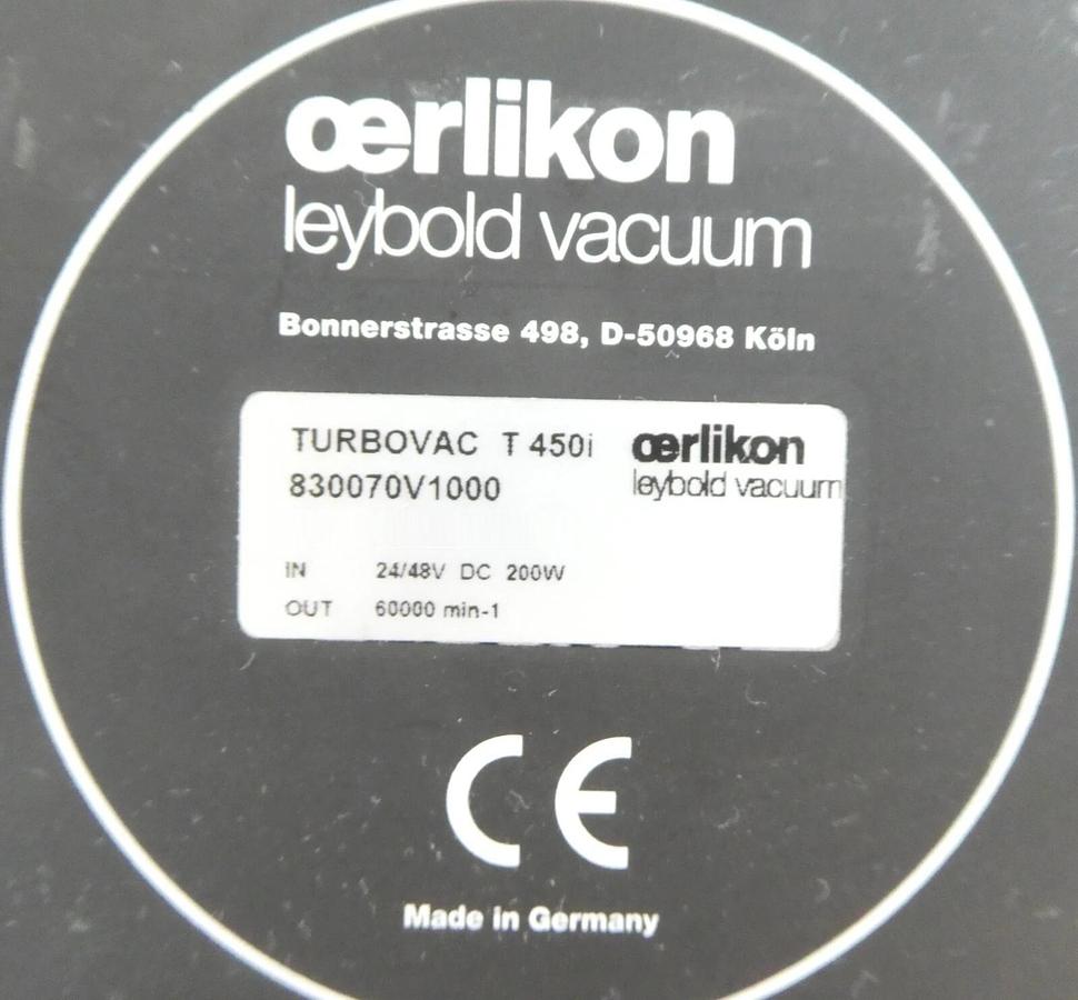 Used TURBOVAC T 450i Leybold 830070V1000 Turbomolecular Pump Tested Turbo Working