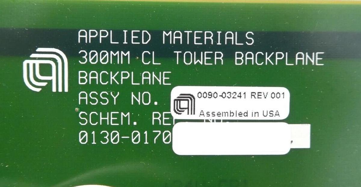 Used AMAT Applied Materials 0090-03241 300MM CL Tower Backplane PCB Working Surplus