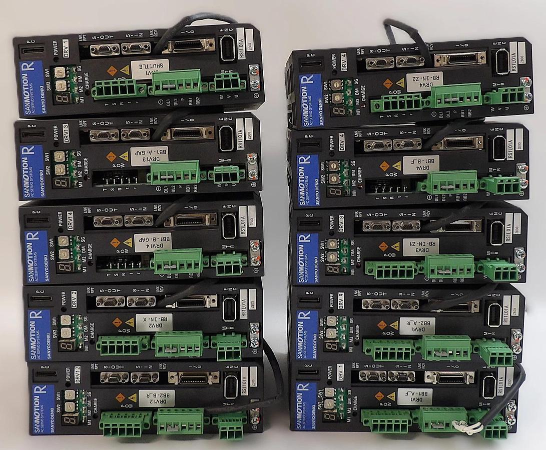 Used Sanyo Denki RS1L01AZB00 Servo Drive SANMOTION R Reseller Lot of 10 Working