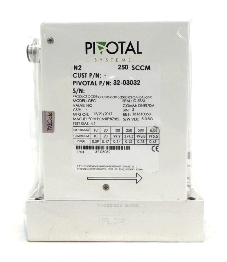 Pivotal Systems 32-03032 Mass Flow Controller MFC 250 SCCM N2 New Surplus