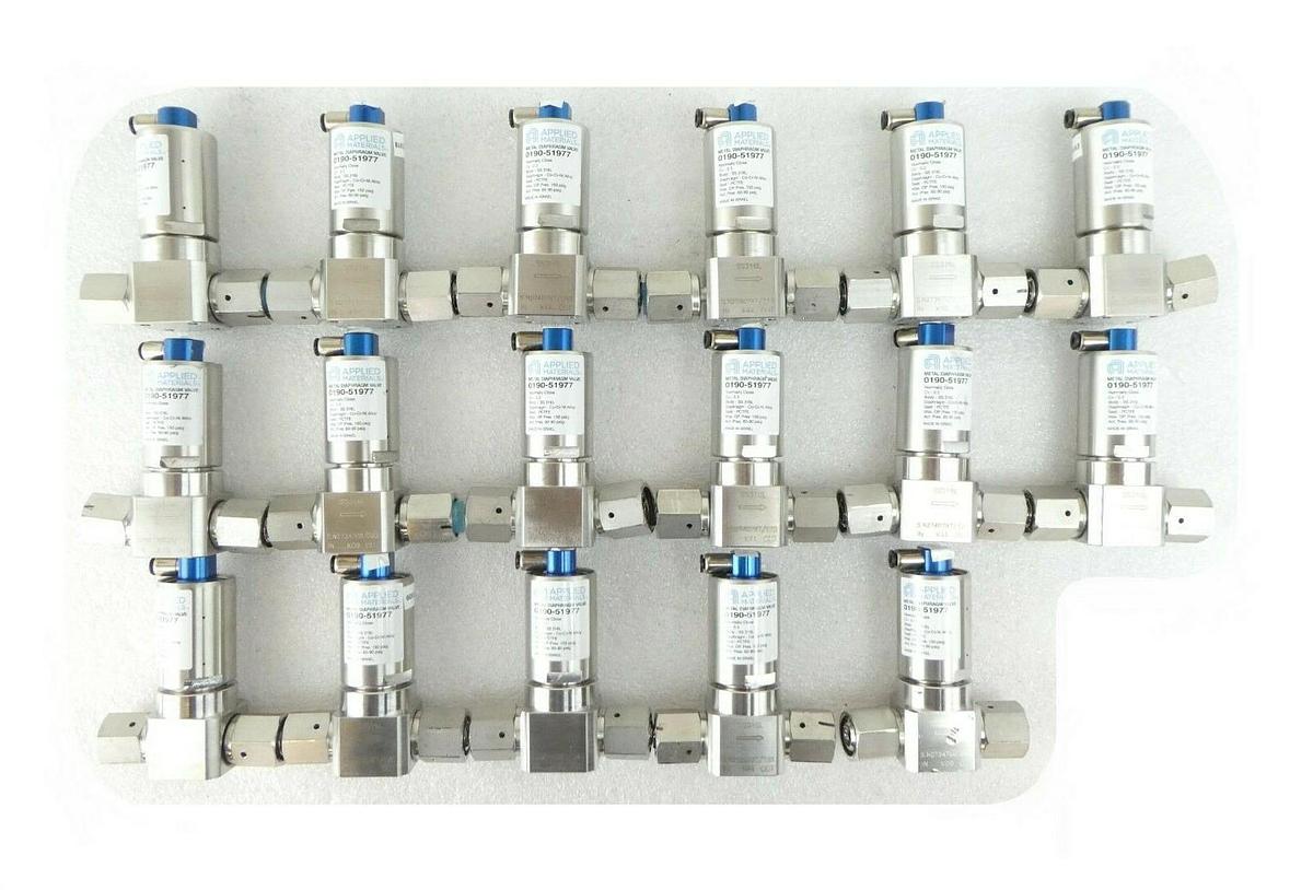 Used AMAT Applied Materials 0190-51977 Diaphragm Valve Reseller Lot of 17 Working