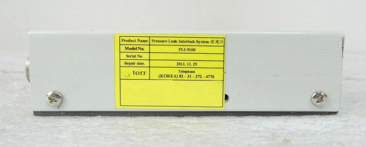 Used Torr PLI-9100 Pressure Leak Interlock System Local Receiver Working Surplus
