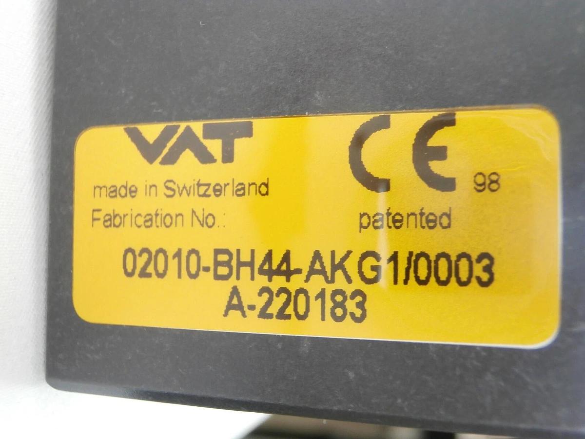 Used VAT 02010-BH44-AKG1 Pneumatic Rectangular Wafer Transfer Valve MONOVAT Spare