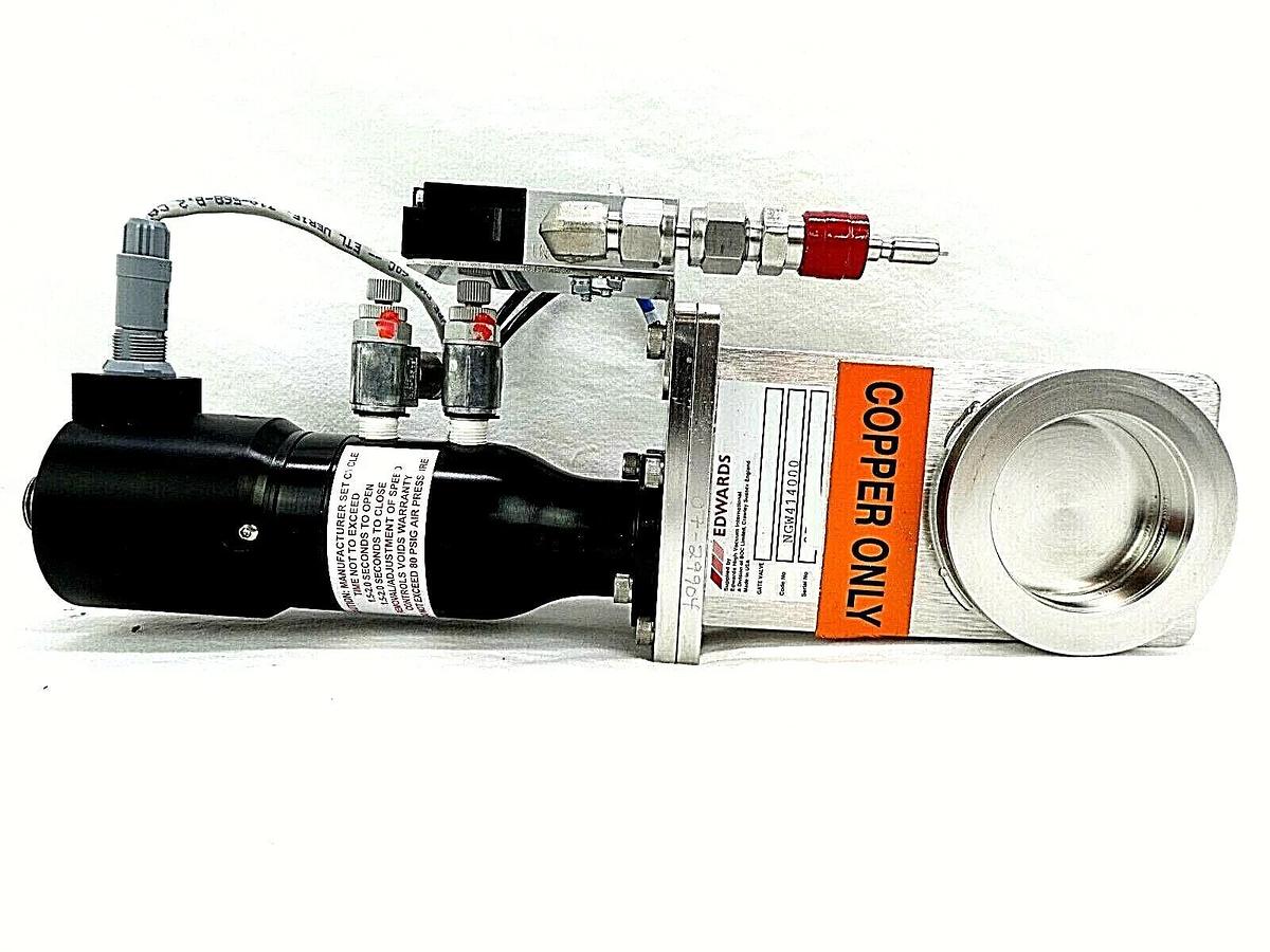Used Edwards NGW414000 Pneumatic Gate Valve NW50 Copper Cu Exposed Working Surplus