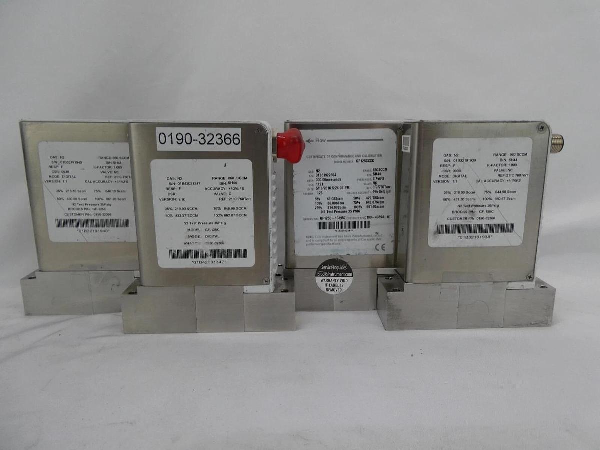 Used Brooks GF-125CXXC Mass Flow Controller MFC N2 Reseller Lot of 7 Working Surplus