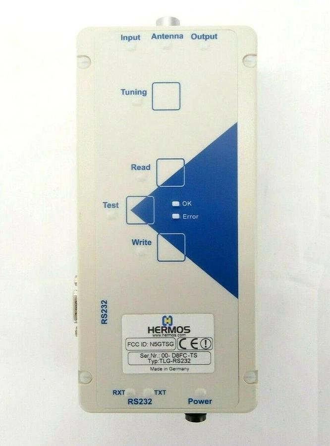 Used Hermos TLG-I1-AMAT-R1 Transponder Reader with Brooks Antenna ANT-2K15 Spare