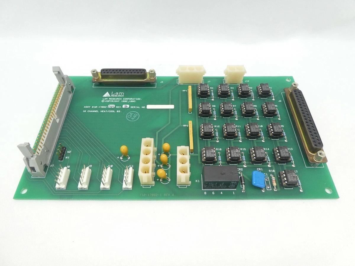 Used Lam Research 810-17082-001 16 Channel Heat/Cool PCB Rev. B Working Surplus