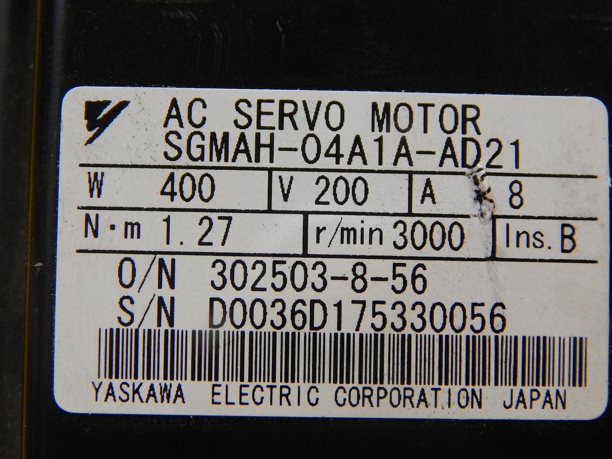 Used Yaskawa SGMAH-04A1A-AD21 AC Servo Motor Used Working