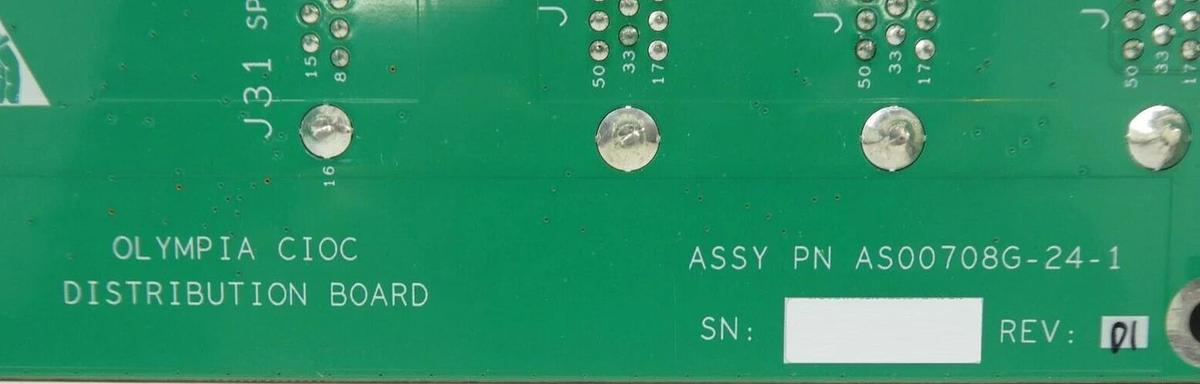 Used MKS Instruments AS00708G-24-1 Olympia CIOC Distribution Board PCB Working Spare