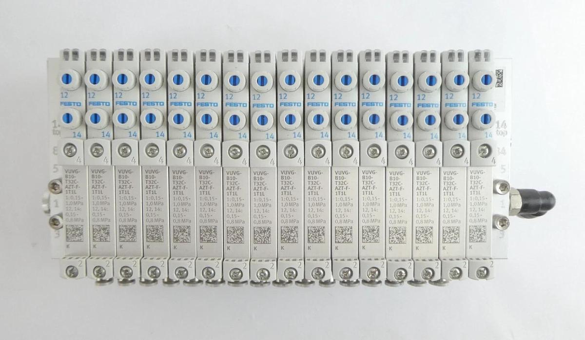 Used Festo VTUG-16K-EC-INT-CS 16-Port Pneumatic Manifold Reseller Lot of 2 Working