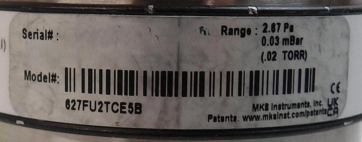 Used MKS Instruments 627FU2TCE5B Baratron Pressure Transducer Dented Spare