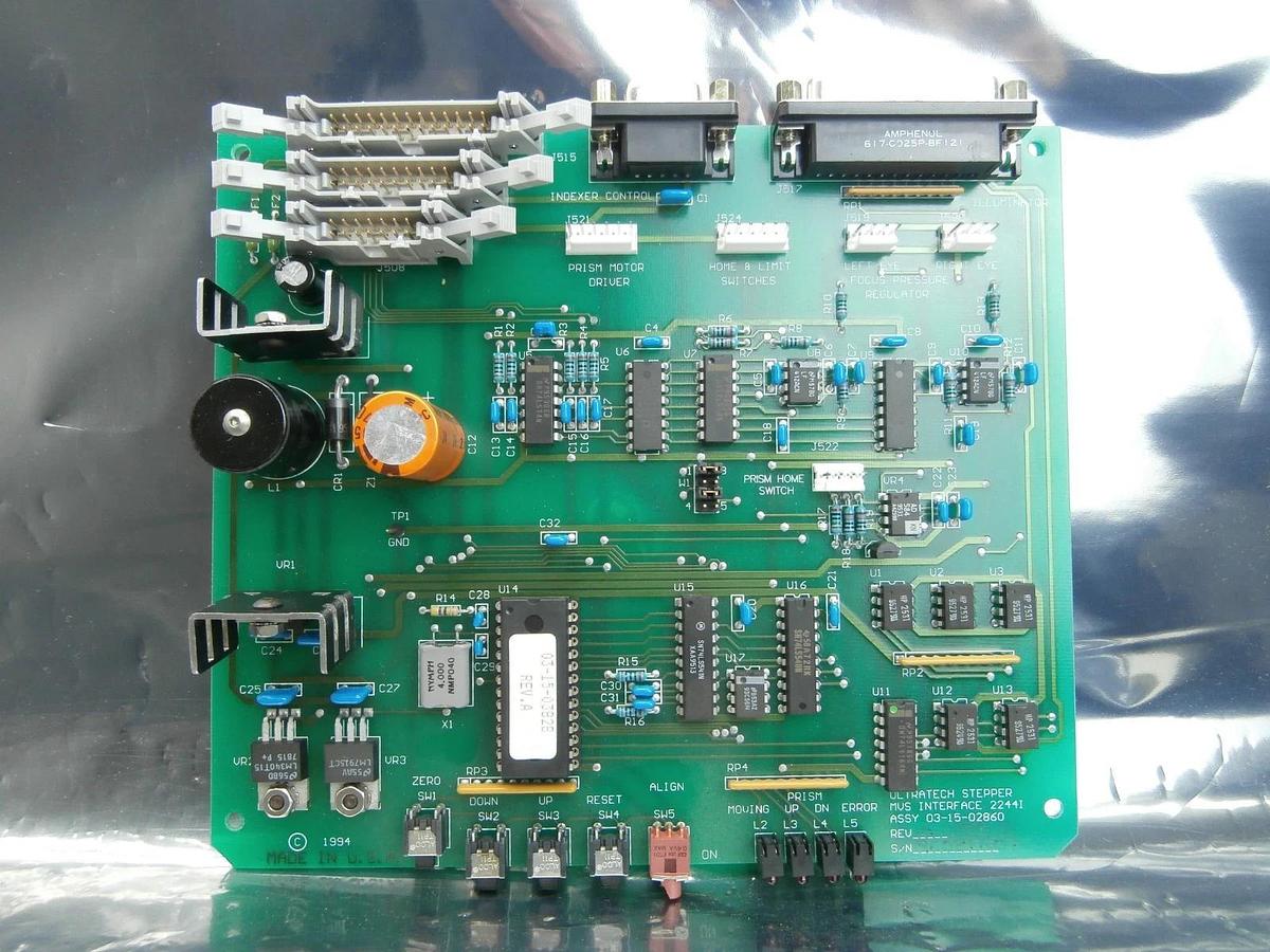 Used Ultratech Stepper 03-15-02860 MVS Interface 2244I PCB Missing Switch Used