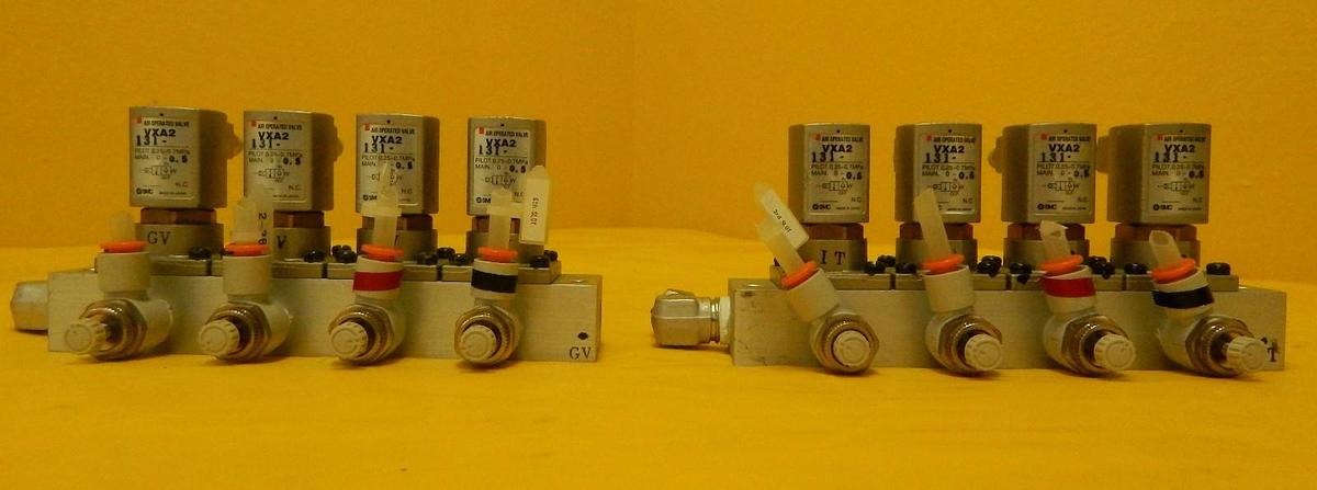 Used SMC VXA2 131 Air Operated Valve Assembly Reseller Lot of 2 Used Working