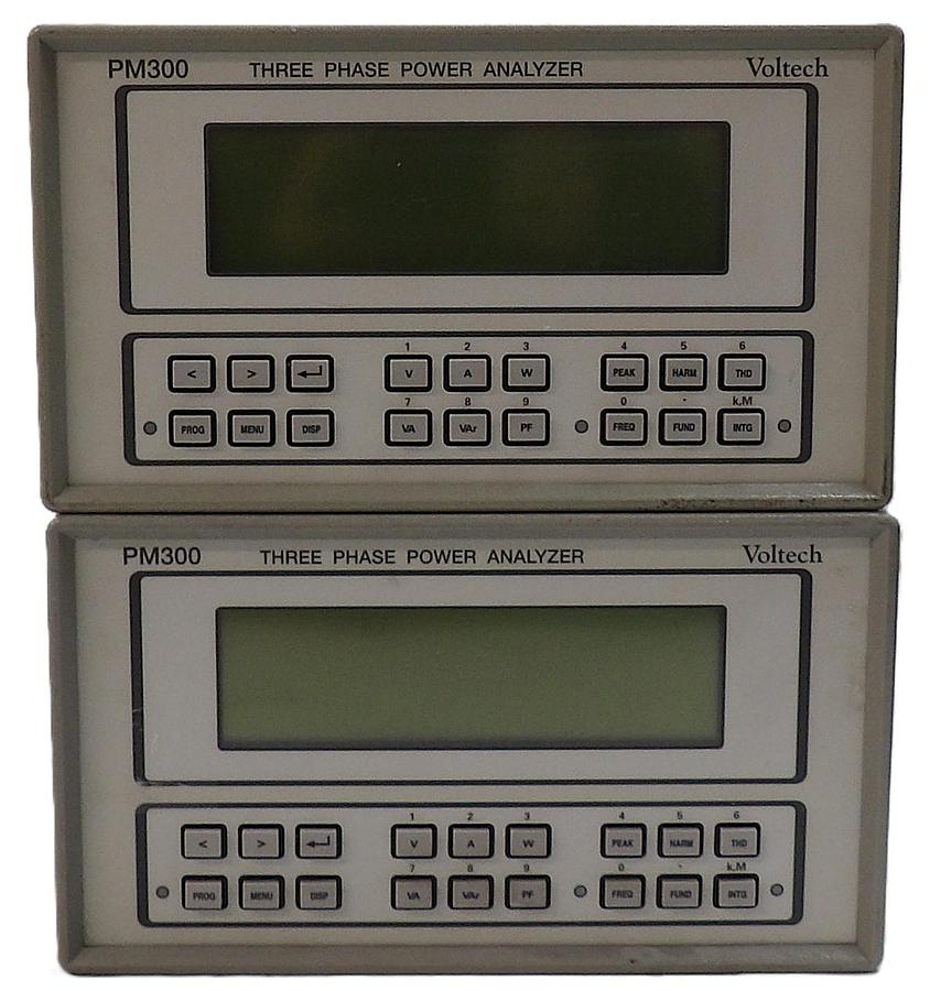 Used Voltech PM300 Three Phase Power Analyzer w/100-012/25 Lot of 2 Untested Surplus