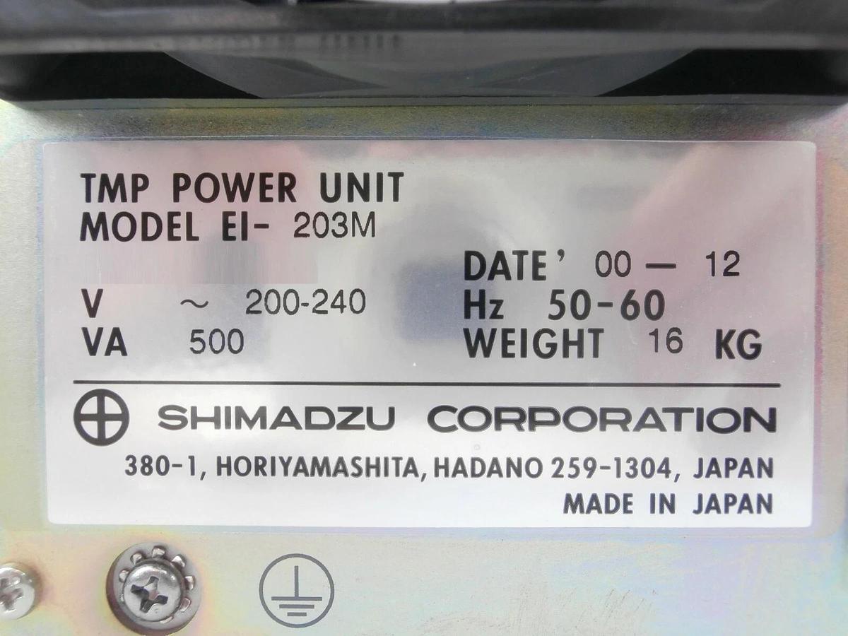 Used Shimadzu EI-203M Turbomolecular Pump Controller TMP Turbo Tested Working