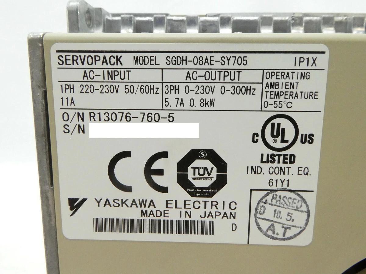 Used Yaskawa SGDH-08AE-SY705 Servo Drive SERVOPACK JUSP-NS1000 Working