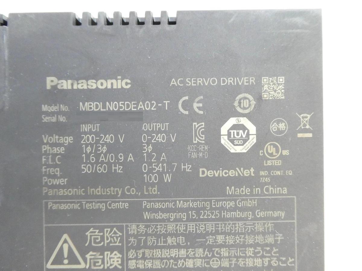 Used Panasonic MBDLN05DEA02-T AC Servo Driver DeviceNet Resller Lot of 2 Working