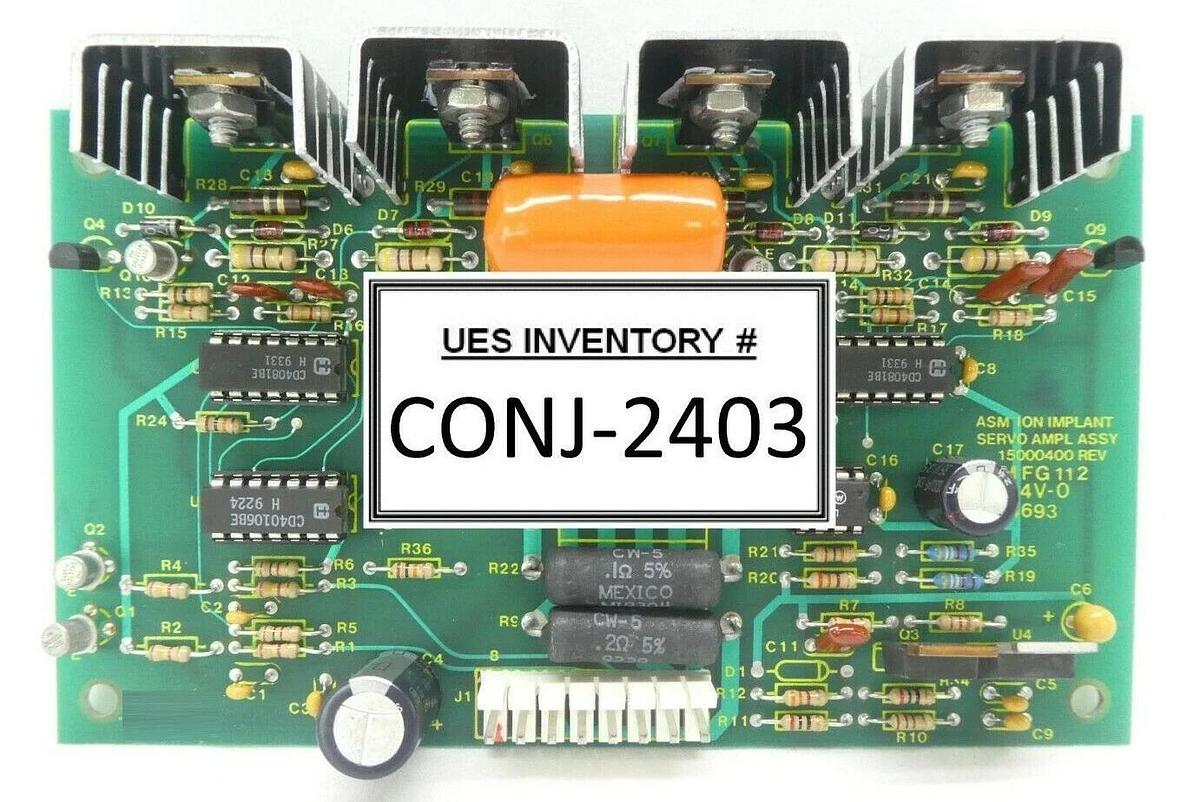Used Varian Semiconductor VSEA E15000400 ASM Ion Implant Servo Amplifier PCB Rev. 1