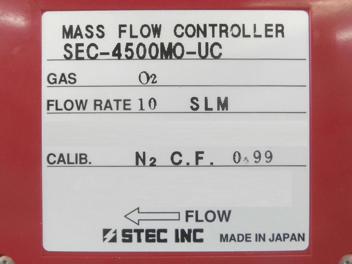 Used STEC SEC-4500MO-UC Mass Flow Controller MFC SEC-4500 10 SLM O2 Working Surplus