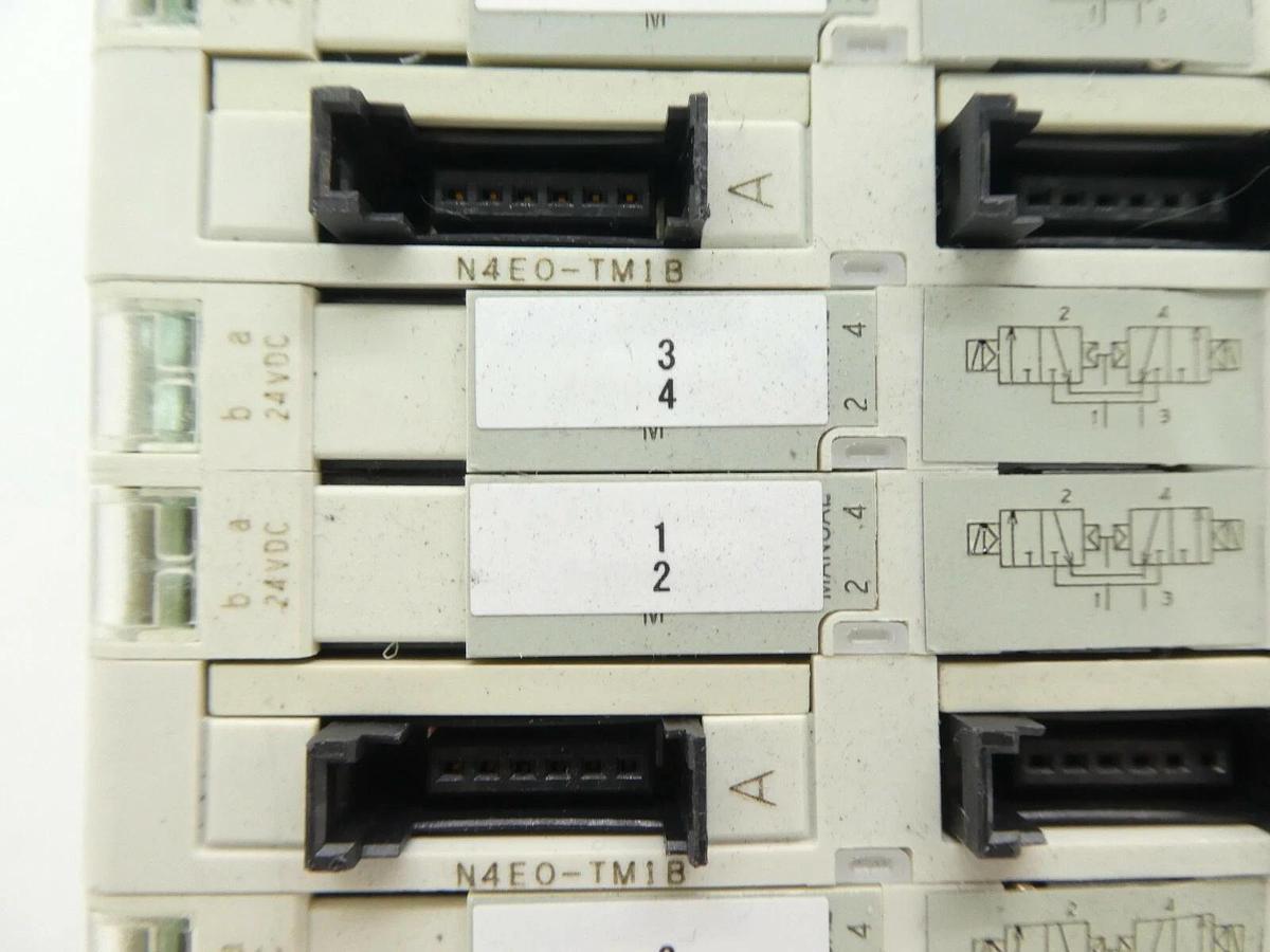 Used CKD N4E0 Series 6-Port Pneumatic Manifold NE40-ER Lot of 2 TEL Lithius Working