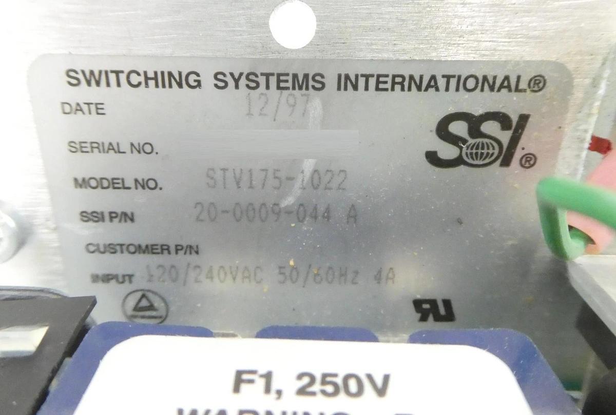 Used SSI Switching Systems International 20-009-044 A1 Power Supply 30-0009-006