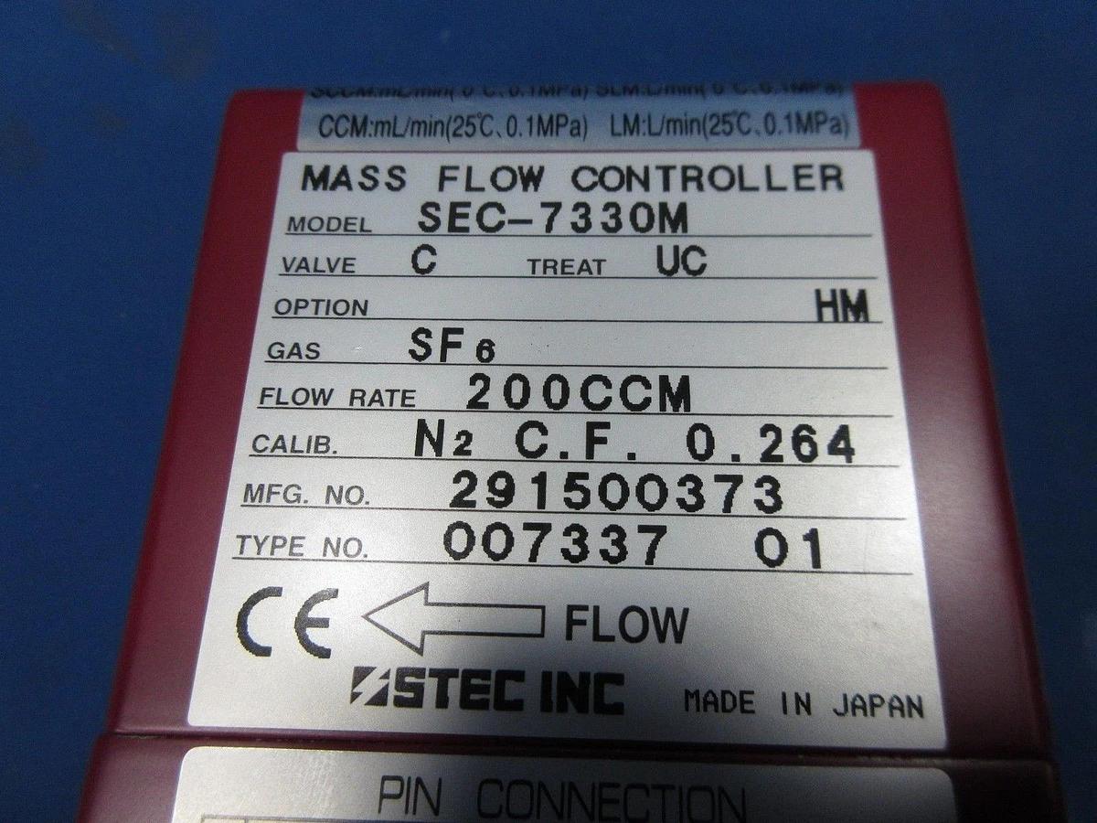 Used Horiba STEC SEC-7330M Mass Flow Controller SF6 200CCM Lot of 2 Used Working
