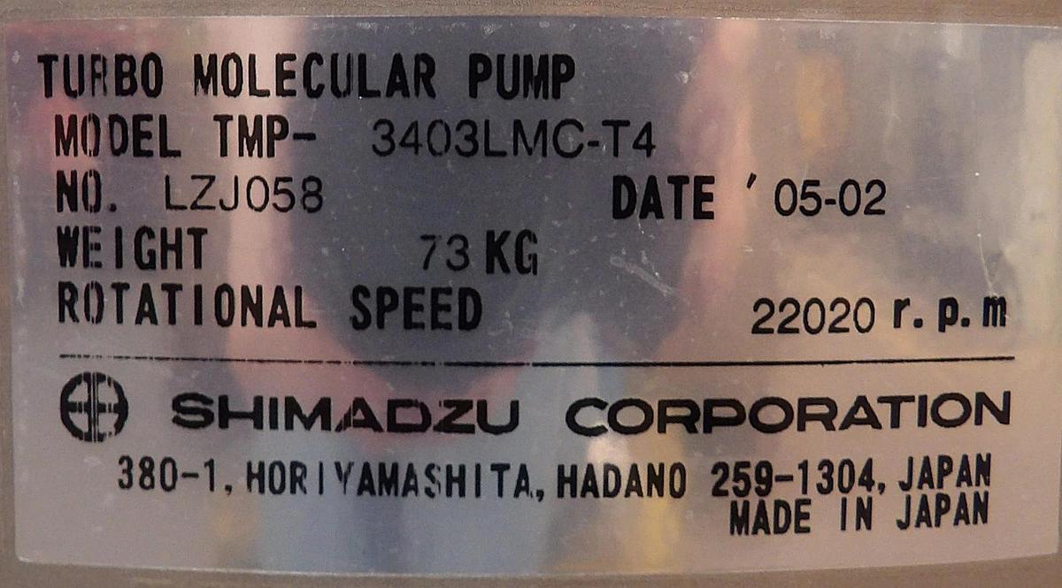 Refurbished TMP Shimadzu TMP-3403LMC-T4 Turbomolecular Pump Copper Exposed OEM Refurbished