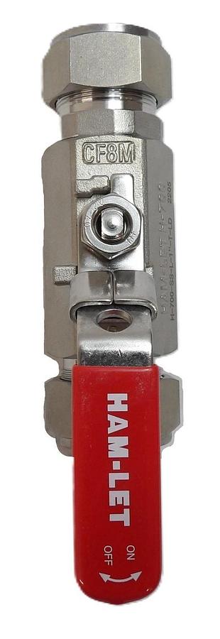 Used HAM-LET H-700-SS-L-1-T-LD Manual 2-Way Ball Valve Lot of 6 Working