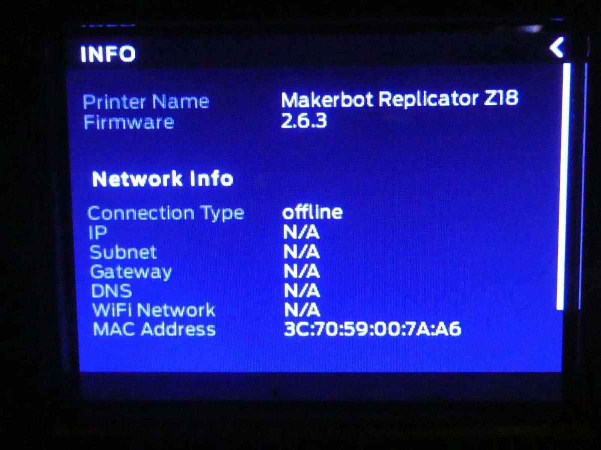 Used MakerBot Replicator Z18 Large Format 3D Printer Smart Extruder 12.2 Surplus