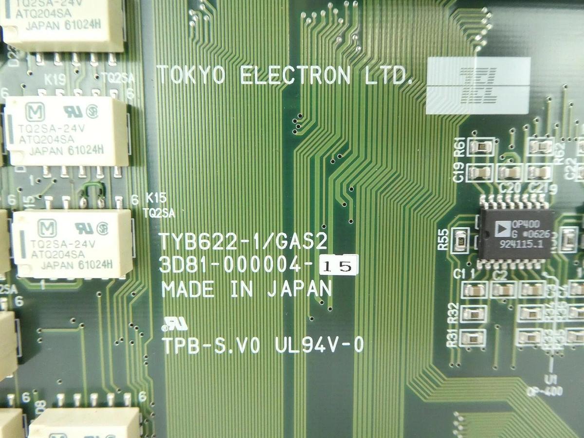 Used TEL Tokyo Electron 3D81-000004-15 Gas Interface PCB TYB622-1/GAS2 Working Spare