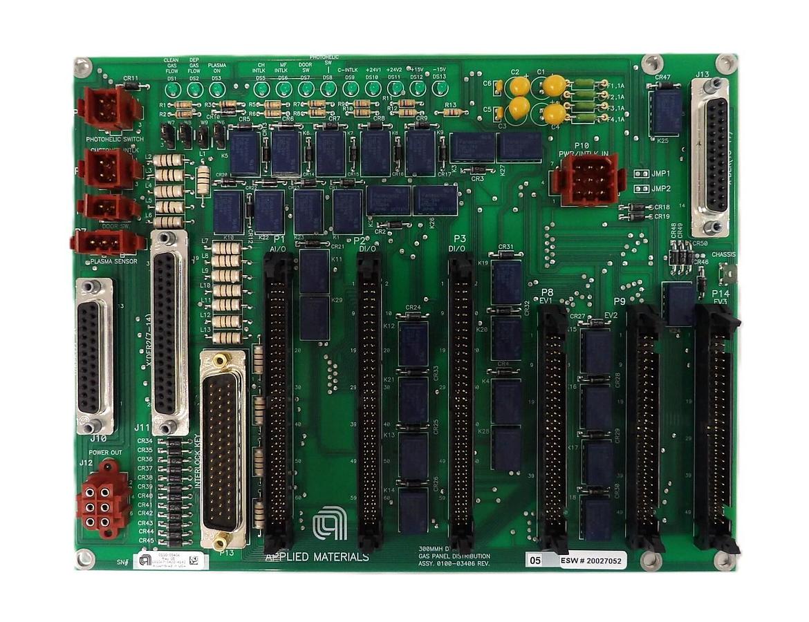 Used AMAT Applied Materials 0100-03406 300mm HDPCVD Gas Panel Distribution PCB Spare