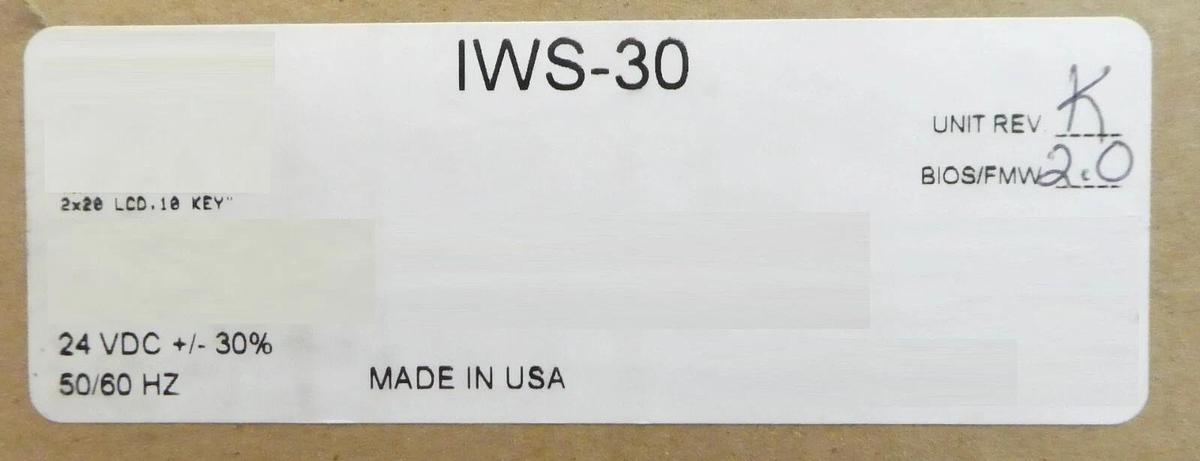 Nematron IWS-30 Operator Interface Panel