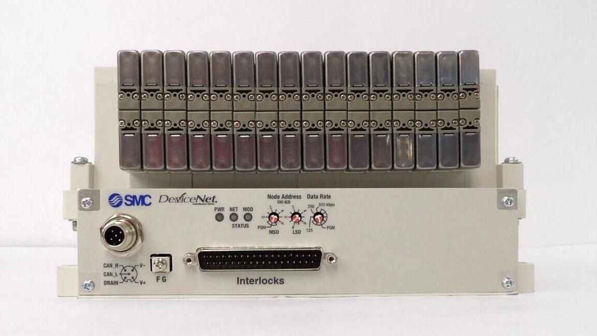 Used SMC EX420-SDN2-X16-X3 16-Port Pneumatic Manifold VV5Q11-16-X3318V AMAT Working