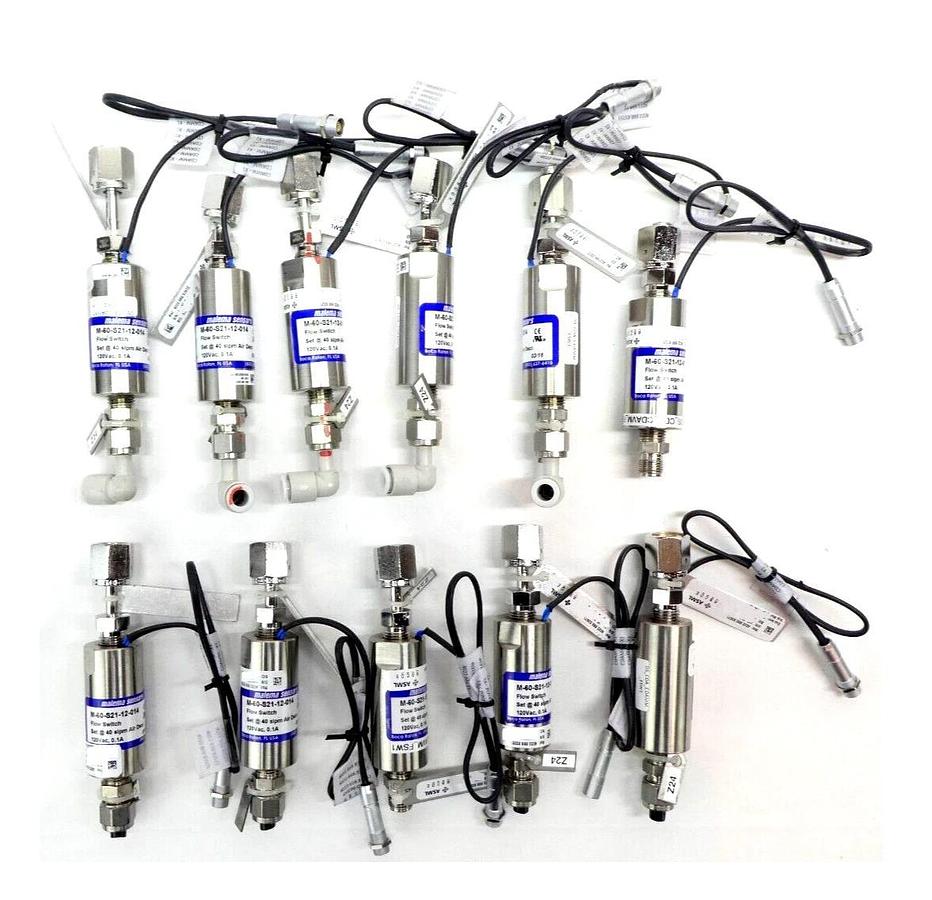 Used Malema Sensors M-60-S21-12-014 Flow Switch ASML 4022.668.83251 Lot of 11 Working