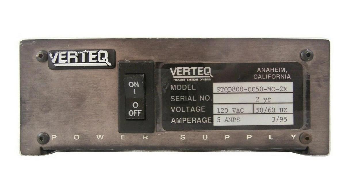 Used Verteq Process Systems STQD800-CC50-MC-2X Power Supply Working Surplus