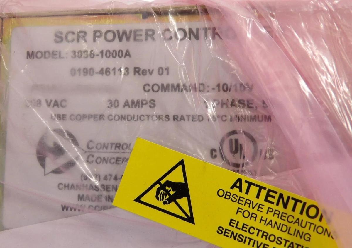 Control Concepts 3096-1000A SCR Power Controller New